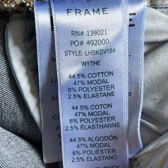 Frame Jeans Women 27 Le High Skinny Blue Cropped Slit Ankle Stretch Dark Wash - Picture 15 of 15